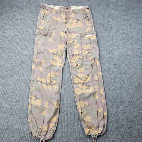 Vintage Da Nang Cargo Pants Womens Small Y2K Camo Parachute Tactical Streetwear - Picture 1 of 10